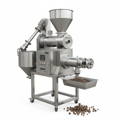 Máy nén hạt thức ăn cá bằng thép không gỉ với công suất 100-2000 kg/h và cho ăn tự động để ép thức ăn vật nuôi