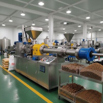 Điều kiện mới Tự động hai vít chìm Extruder thức ăn cá vật nuôi thực phẩm hạt làm máy Mèo chó thức ăn mèo Extruder máy giá